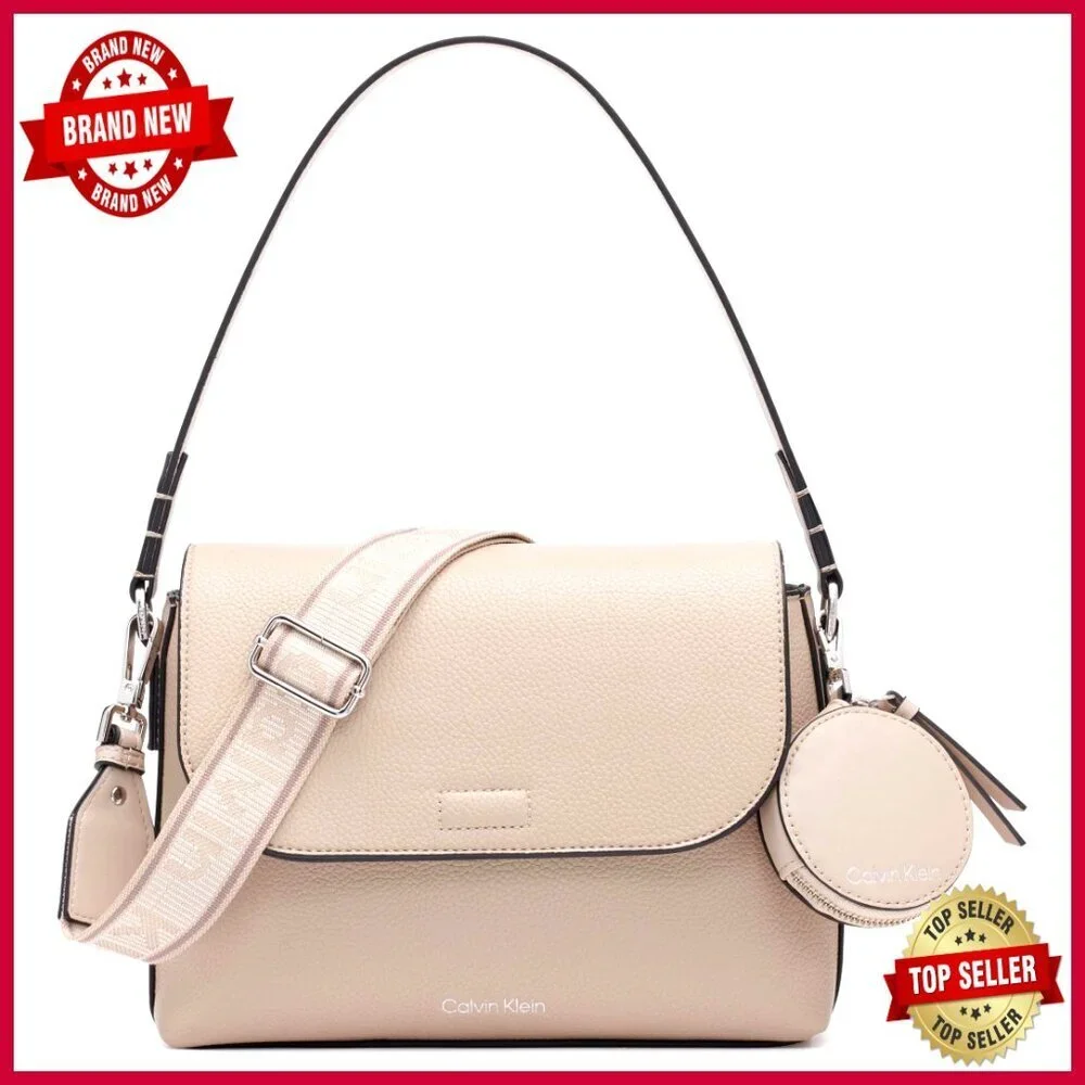 Vegan Leather Convertible Shoulder Bag with Removable Strap & Coin Purse